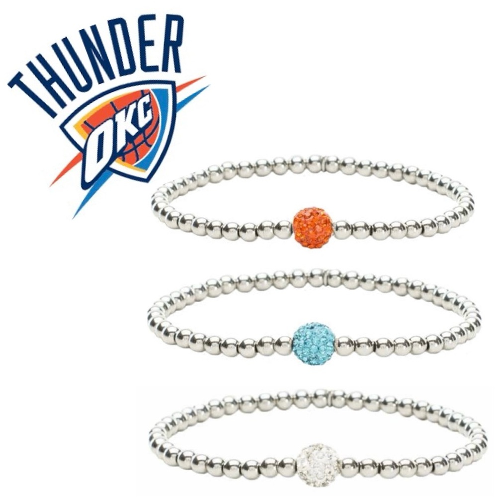 OKC Thunder Bracelet Stack Sterling Silver